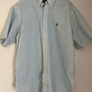 Men's Checkered Shirt - Green and White